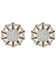 Image #1 - Montana Silversmiths Women's Rose Gold Buck Stitch Pinwheel Post Earrings, Silver, hi-res
