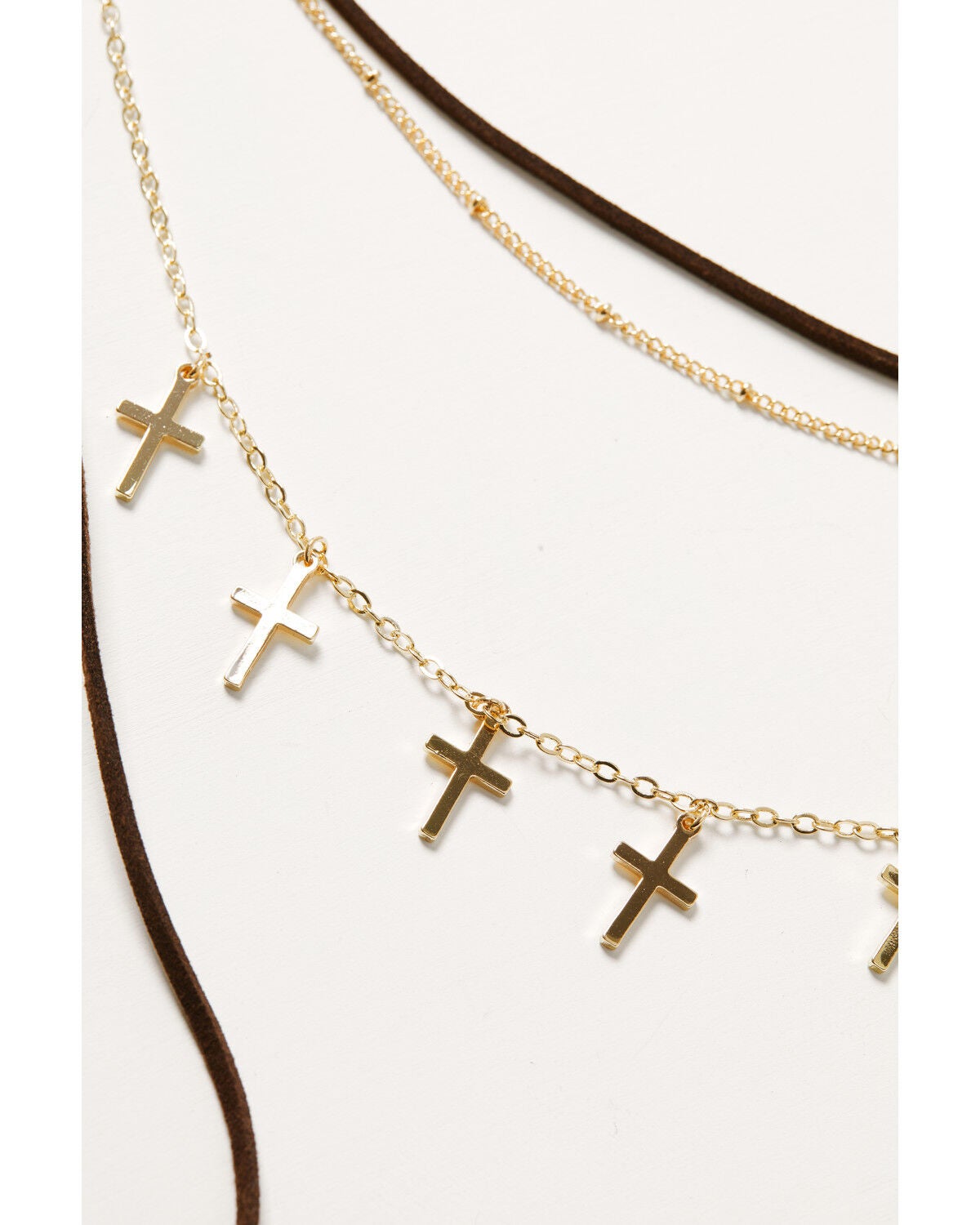 Image #2 - Shyanne Women's Cross Charm Layered Festival Necklace, Gold, hi-res
