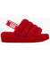 Ugg Women's Fluff Yea Slides , Red, hi-res