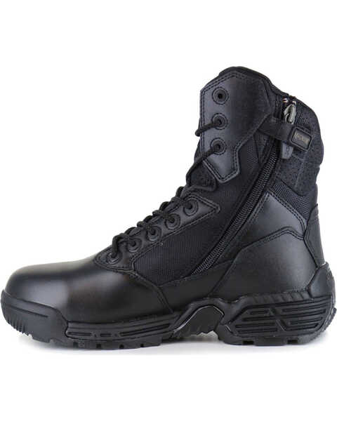 Image #3 - Magnum Men's Stealth Force Side Zip Waterproof Work Boots - Round Toe, Black, hi-res