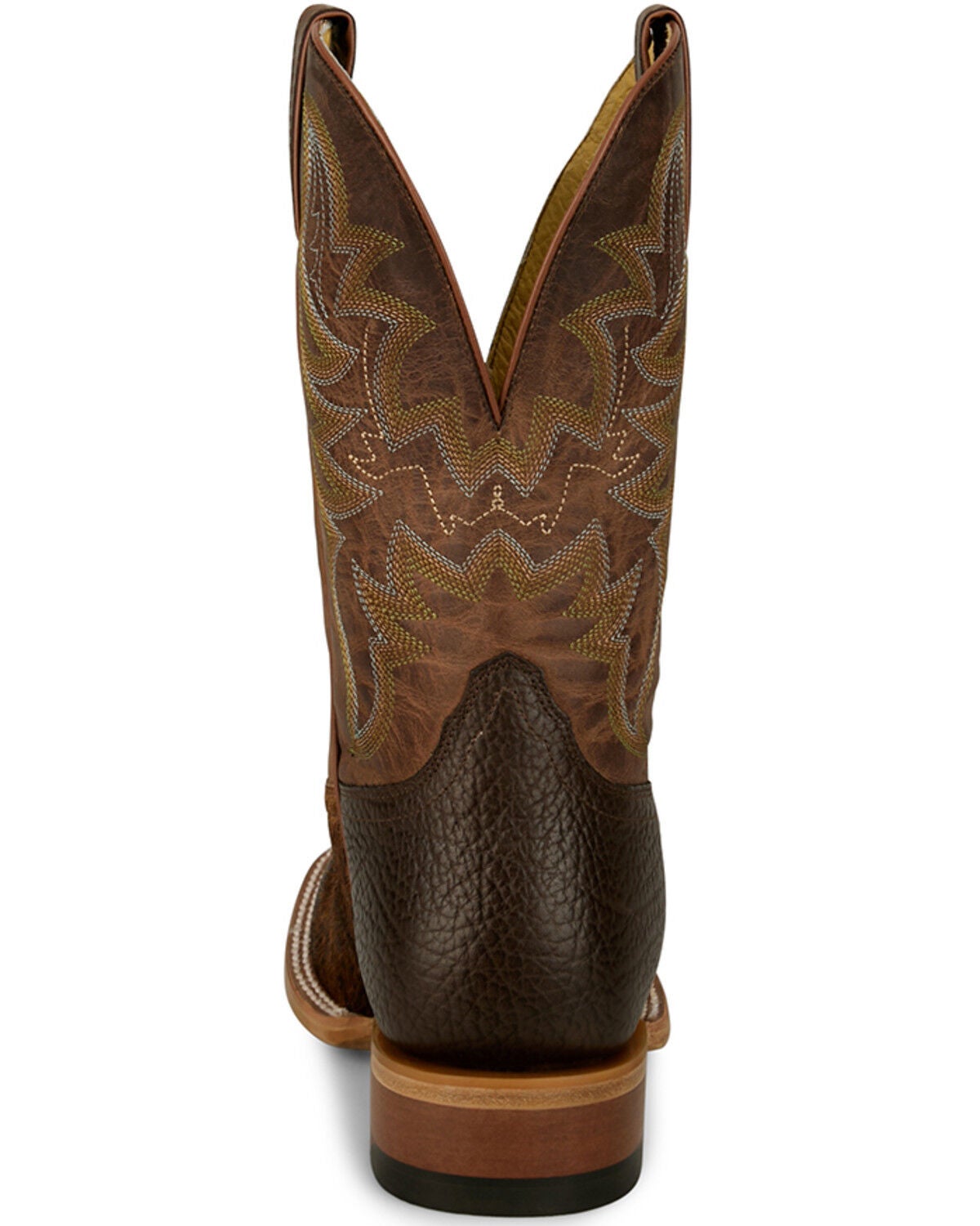 Image #5 - Justin Men's Hairon Hide Western Boots - Broad Square Toe, Brown, hi-res