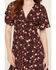 Image #3 - Idyllwind Women's Acklen Floral Print Short Sleeve Mini Dress, Wine, hi-res