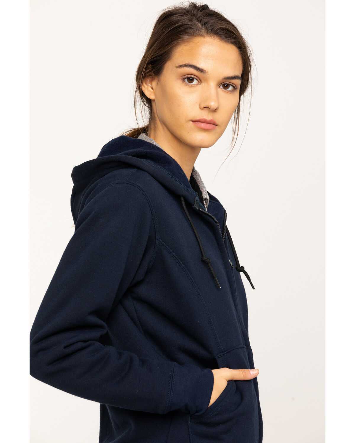 Image #5 - Carhartt Women's FR Rain Defender Hooded Heavyweight Zip Sweatshirt, , hi-res