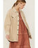 Cleo + Wolf Women's Sand Oversized French Terry Shacket, Sand, hi-res