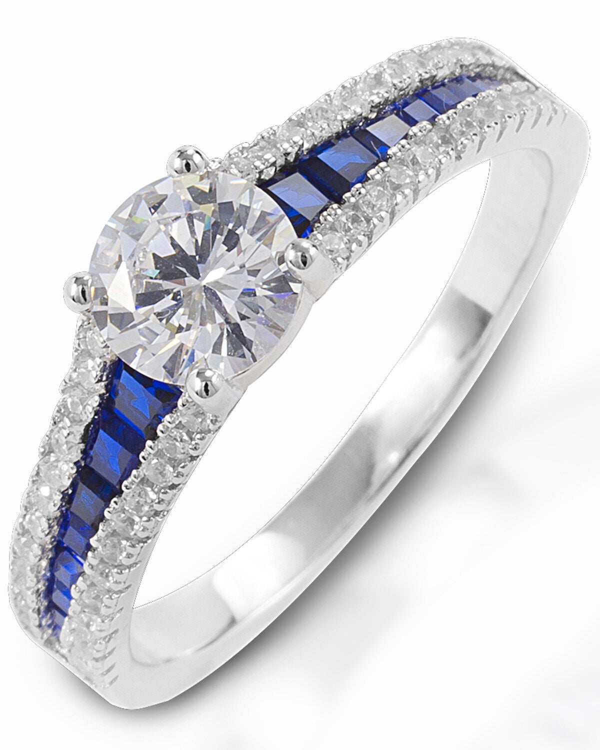 Kelly Herd Women's Blue Spinel Engagement Ring, Silver, hi-res