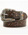 Image #1 - Shyanne Women's Stone Buckle Tooled Belt, Brown, hi-res