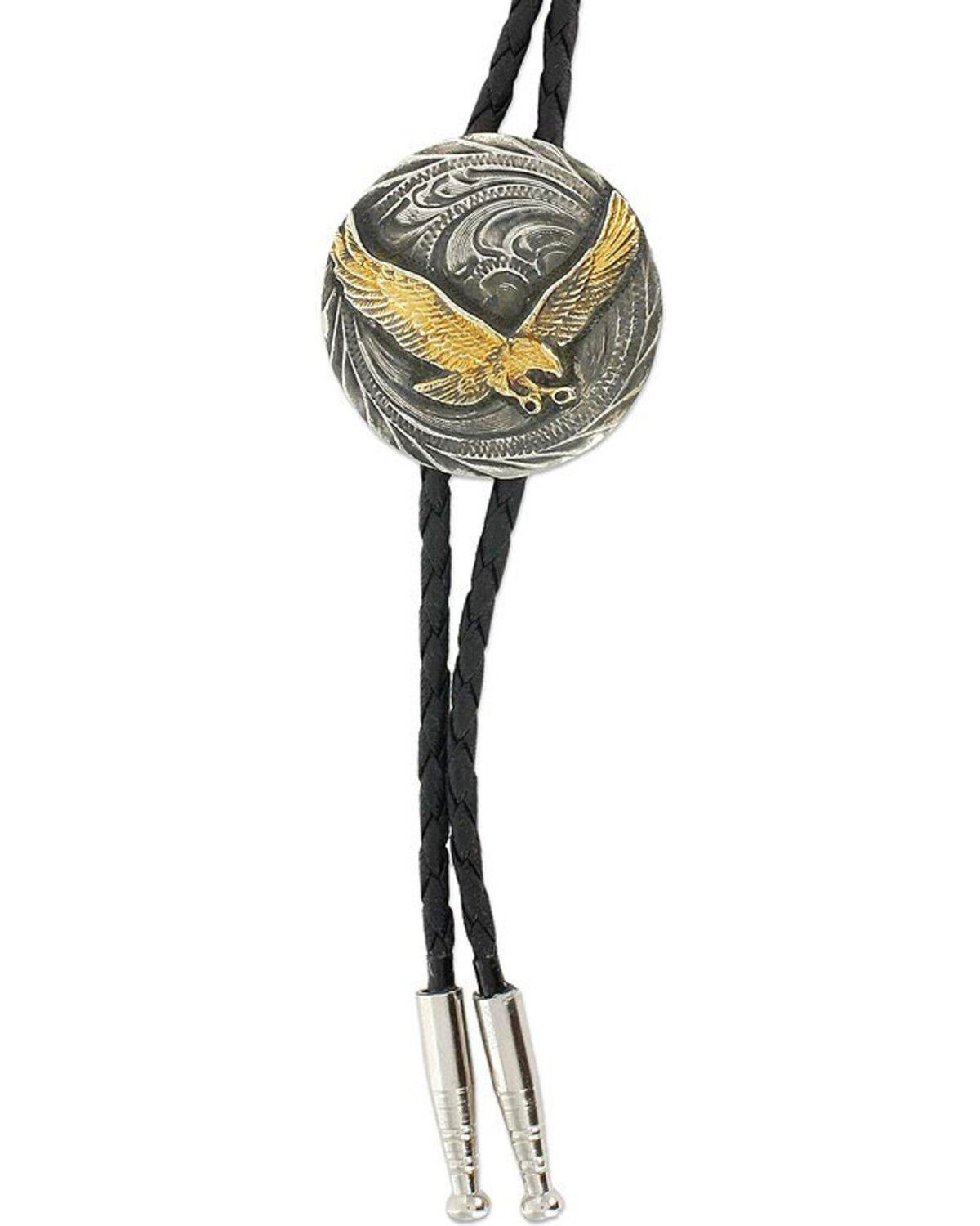 Image #2 - Cody James® Men's Eagle Bolo Tie, Silver, hi-res