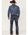Image #3 - RANK 45® Men's Unbroken Medium Dark Wash Stretch Stackable Straight Jeans, Dark Medium Wash, hi-res