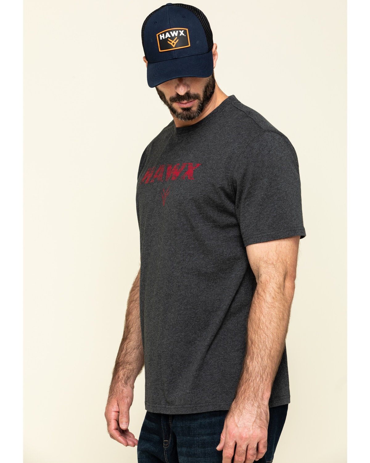Image #3 - Hawx Men's Gray Back Logo Graphic Work T-Shirt , , hi-res