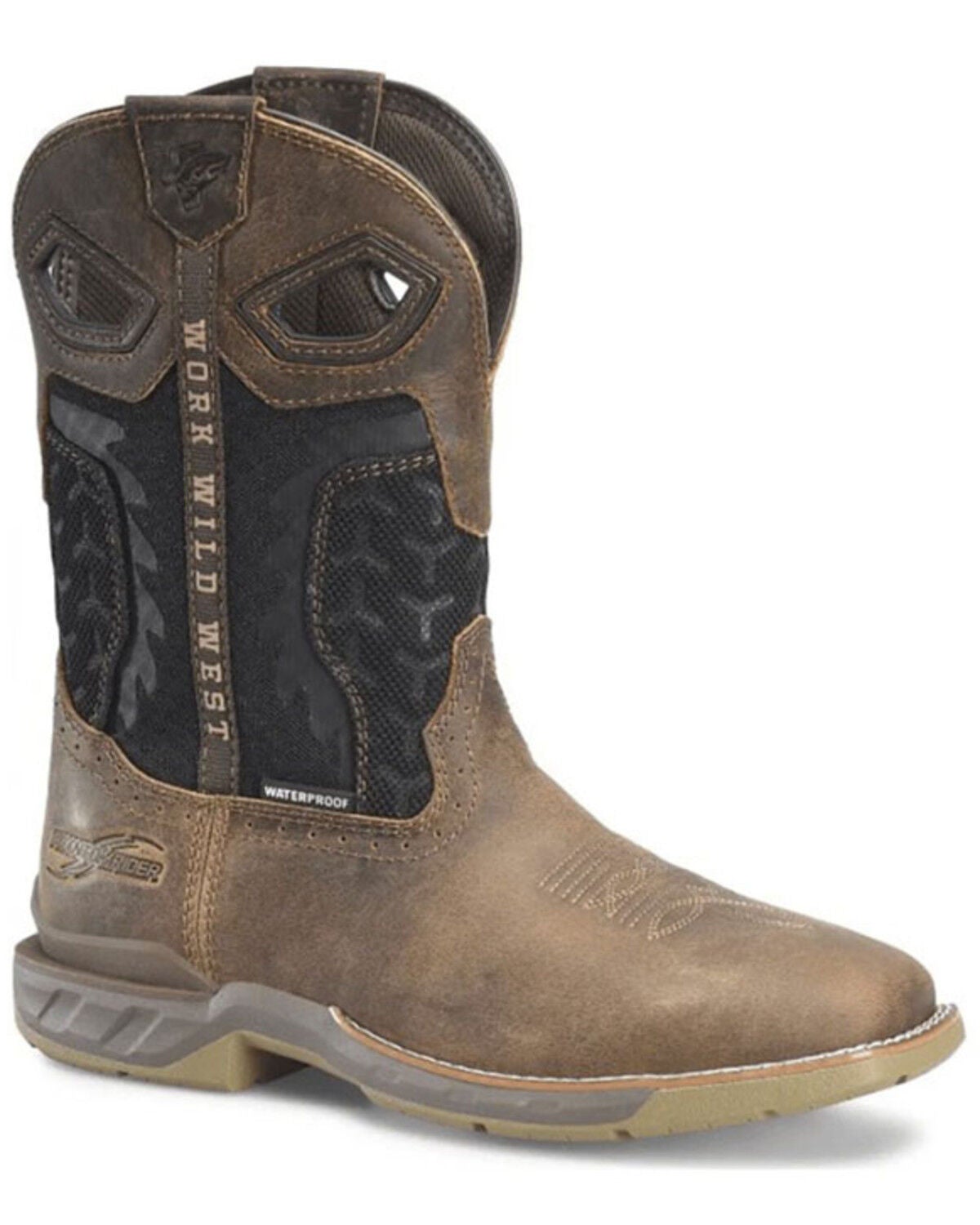 Phantom Rider Men's Zenon Performance Western Boots - Broad Square Toe, Brown, hi-res