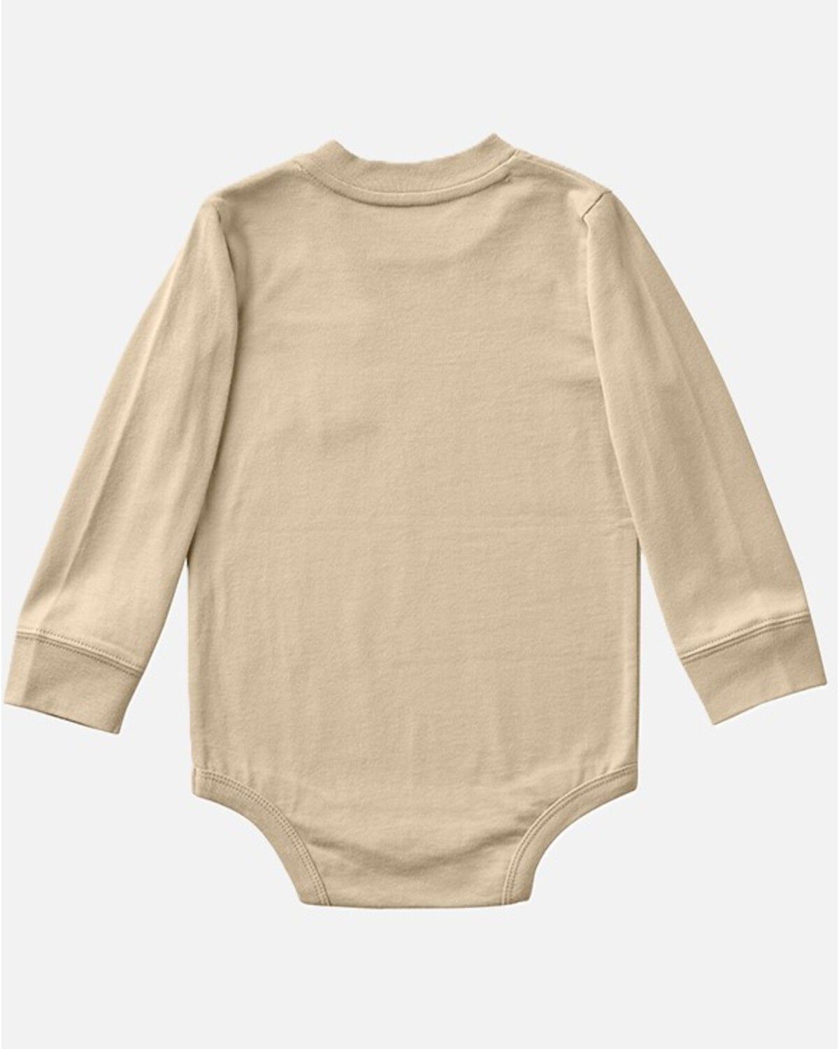 Image #2 - Carhartt Infant Boys' Solid Long Sleeve Snap Onesie, Brown, hi-res