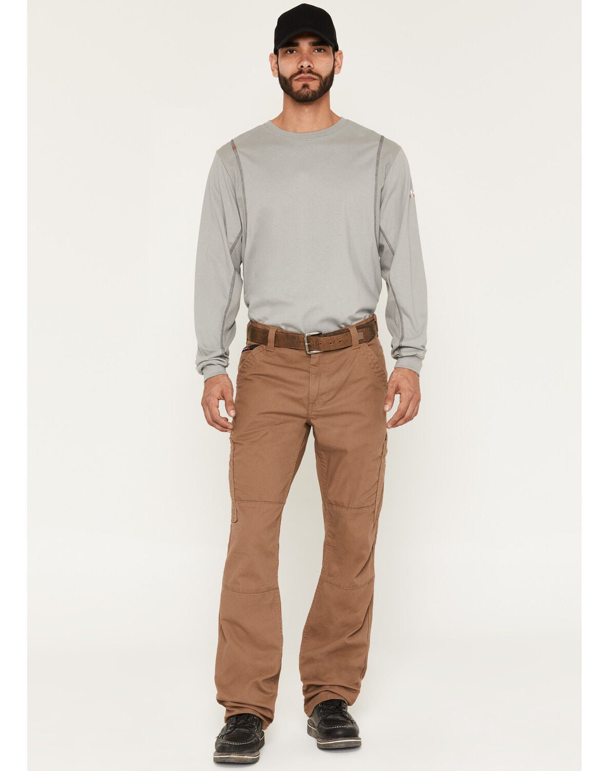 Ariat Men's FR M5 Duralight Stretch Canvas Straight Work Pants - Big, Beige, hi-res