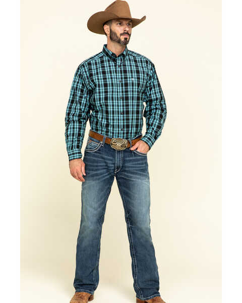 Image #6 - Ariat Men's Iberville Small Plaid Long Sleeve Western Shirt , , hi-res