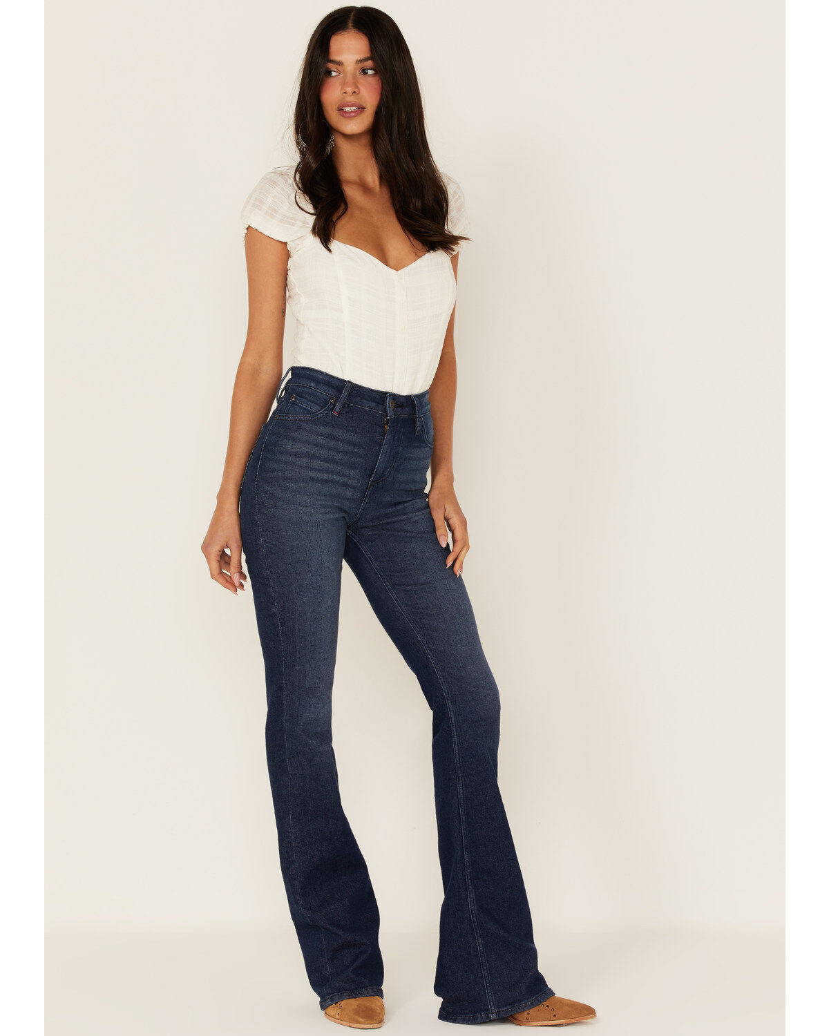 Image #1 - Idyllwind Women's Rebel High Rise Bootcut Stretch Denim Jeans, Dark Wash, hi-res