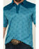 Image #3 - RANK 45® Men's Cameron Color Block Short Sleeve Polo Shirt, Teal, hi-res