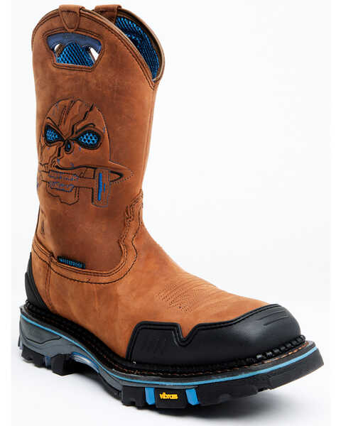 Cody James Men's 11" Decimator Waterproof Western Work Boots - Nano Composite Toe, Brown, hi-res