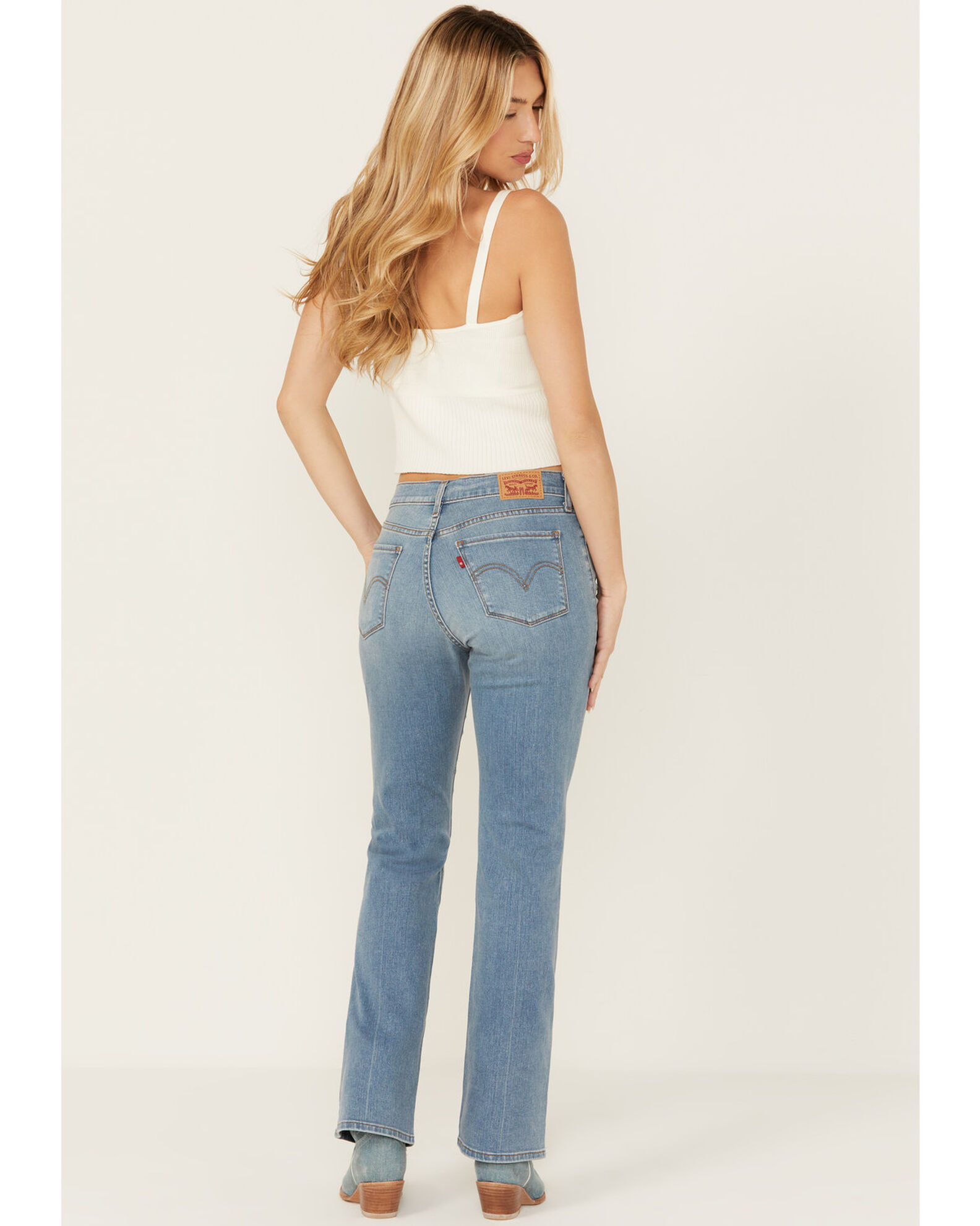Image #3 - Levi's Medium Wash Rare Form Mid Rise Stretch Classic Bootcut Jeans, Medium Wash, hi-res