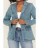 Image #3 - Wrangler Retro Women's Light Wash Button-Down Denim Blazer, Light Wash, hi-res