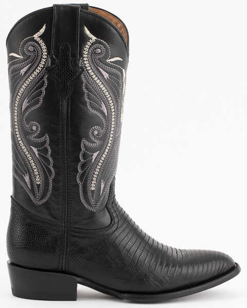 Image #2 - Ferrini Men's Black Teju Lizard Western Boots - Medium Toe, Black, hi-res