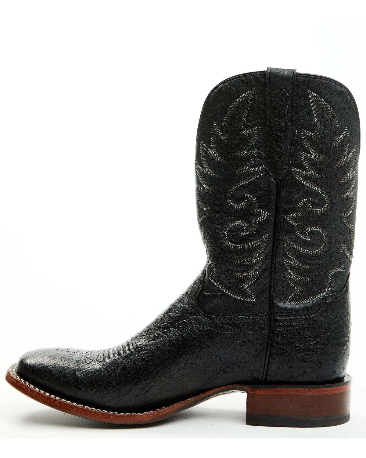 Image #3 - Cody James Men's Exotic Full Quill Ostrich Western Boots - Broad Square Toe, Black, hi-res