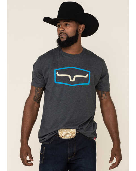 Kimes Ranch Men's Replay Logo Short Sleeve Graphic T-Shirt , Charcoal, hi-res