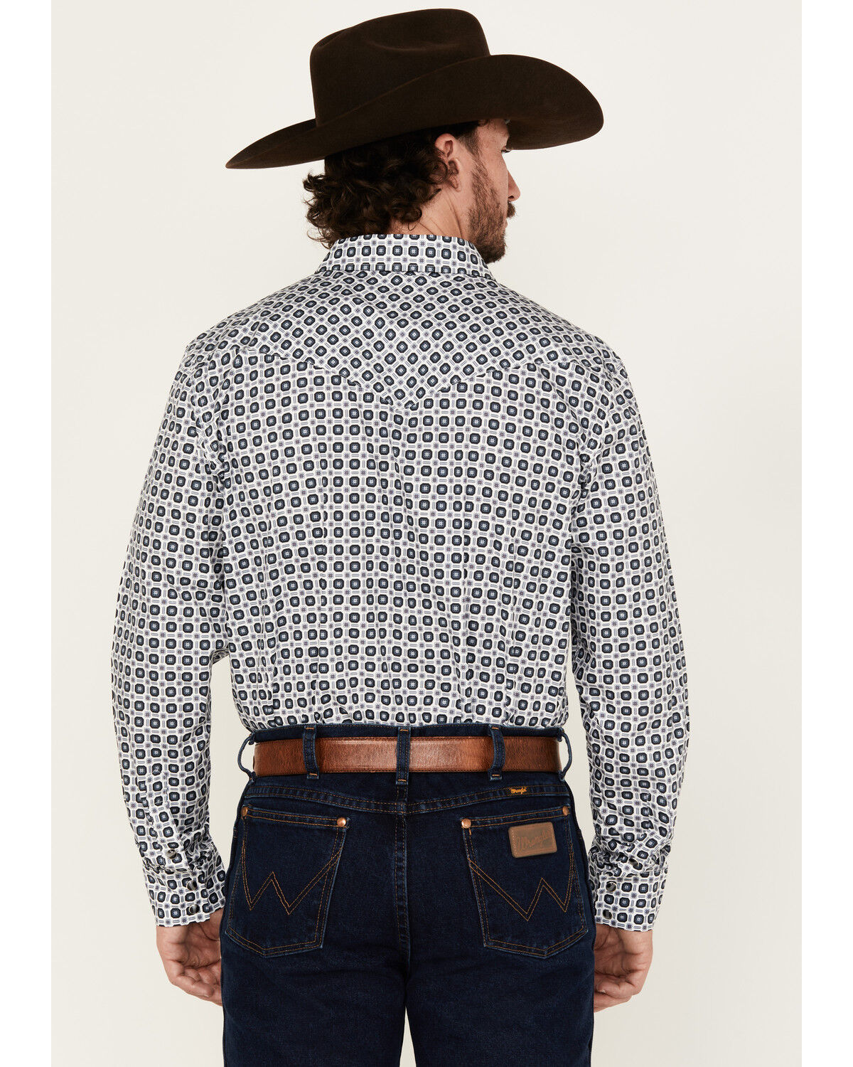 Image #4 - Gibson Trading Co Men's Sprout Geo Print Long Sleeve Snap Stretch Western Shirt, White, hi-res