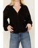 Image #3 - Revel Women's Long Sleeve Crochet Trim Top, Black, hi-res