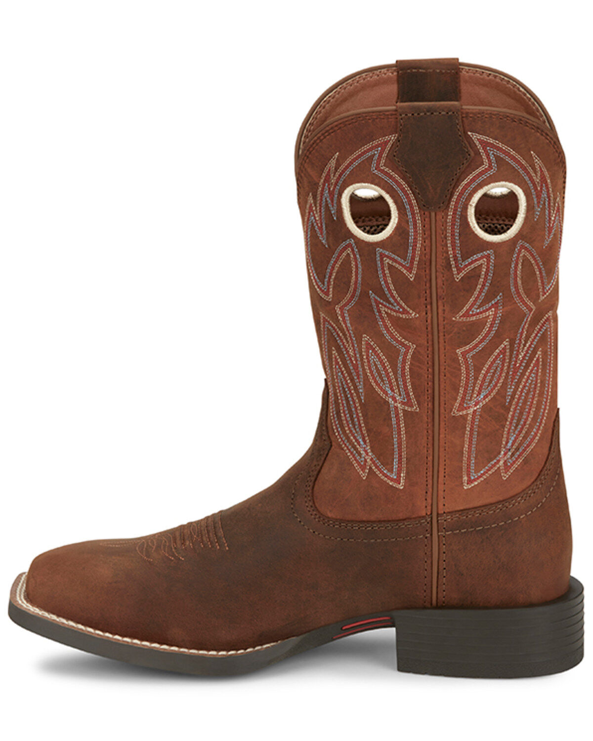 Image #3 - Justin Men's Bowline Western Boots - Broad Square Toe, Brown, hi-res