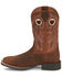 Image #3 - Justin Men's Bowline Western Boots - Broad Square Toe, Brown, hi-res