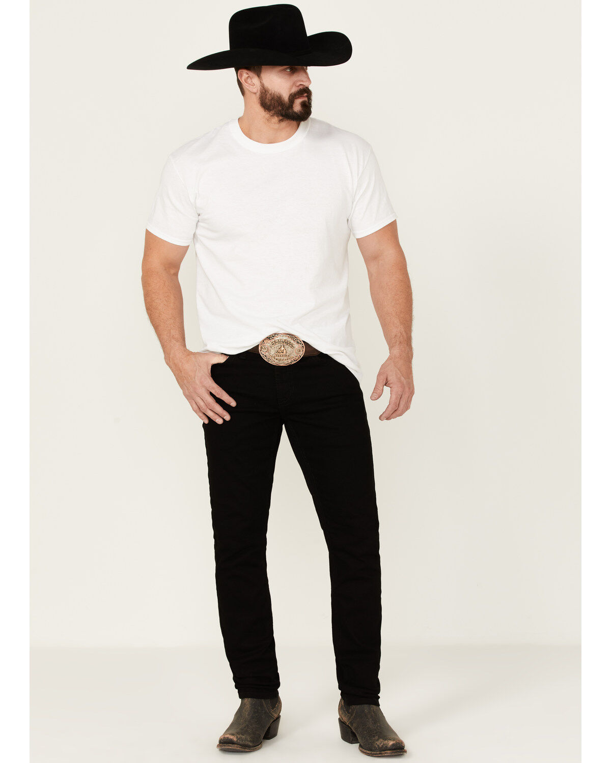 Image #1 - Cody James Men's Fresian Dark Wash Stretch Tapered Slim Straight Jeans, Black, hi-res
