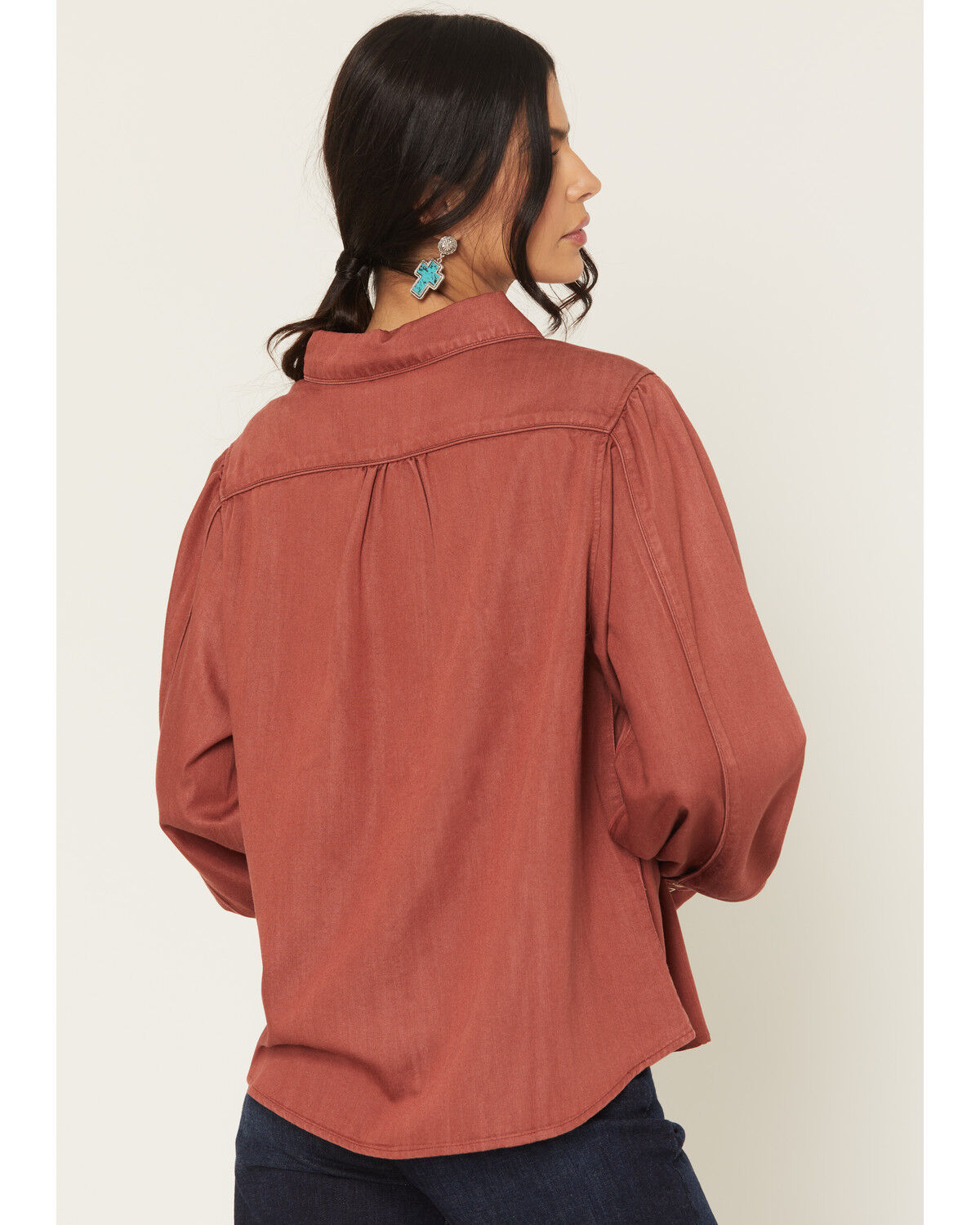 Image #4 - Kimes Ranch Women's Mae Floral Embroidered Long Sleeve Snap Relaxed Fit Western Shirt, Red, hi-res