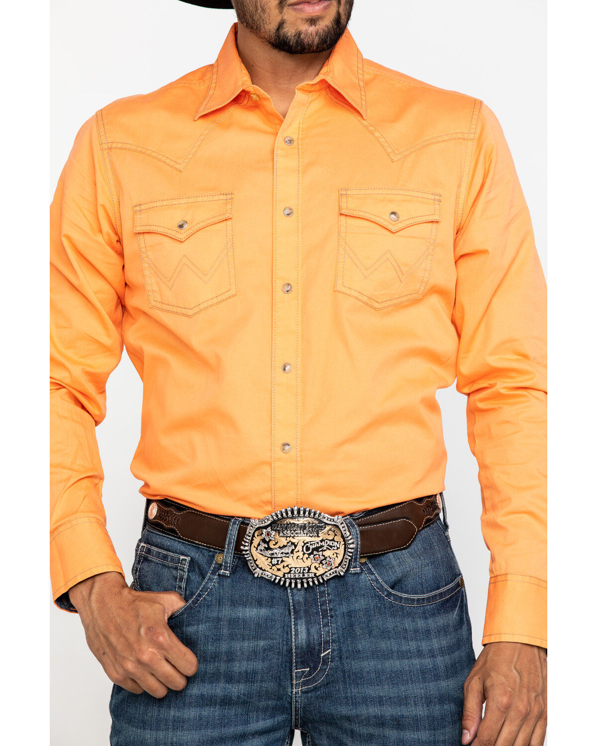 mens coral western shirt
