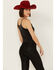 Image #4 - Rock & Roll Denim Women's Sleeveless Ribbed Corset Tank, Black, hi-res