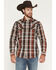 Image #1 - Moonshine Spirit Men's The Riff Crackle Plaid Print Long Sleeve Snap Western Shirt, Black, hi-res