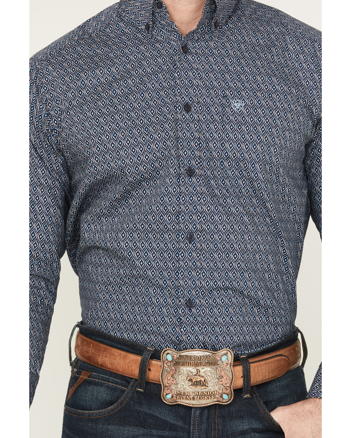 Ariat Men's Colson Geo Print Long Sleeve Button-Down Western Shirt
