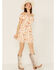 Image #2 - Sadie & Sage Women's Floral Print Moments of Joy Peplum Mini Dress, Yellow, hi-res