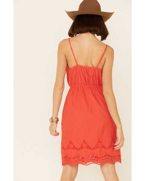 Image #4 - Stetson Women's Eyelet & Lace Dress, Red, hi-res