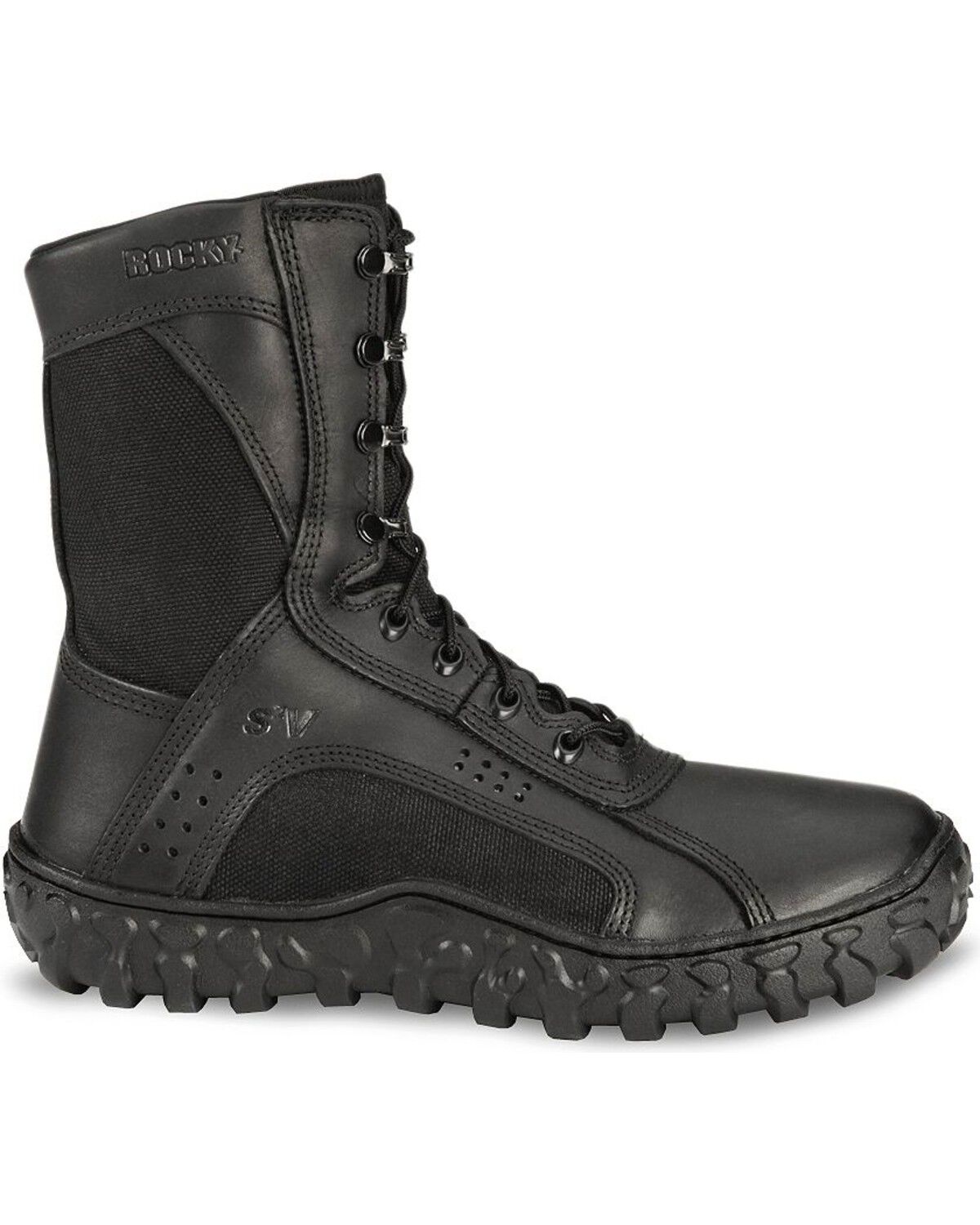 Image #2 - Rocky S2V Vented 8" Lace-Up Military Boots - Soft Toe, Black, hi-res
