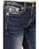 Image #4 - Miss Me Women's Dark Wash Mid Rise 34" Bootcut Stretch Denim Jeans, , hi-res