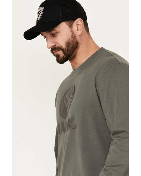 Image #2 - Hawx Men's Long Sleeve Graphic Work T-Shirt , Charcoal, hi-res