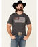 Cowboy Hardware Men's Justice For All Flag Graphic Short Sleeve T-Shirt , Charcoal, hi-res