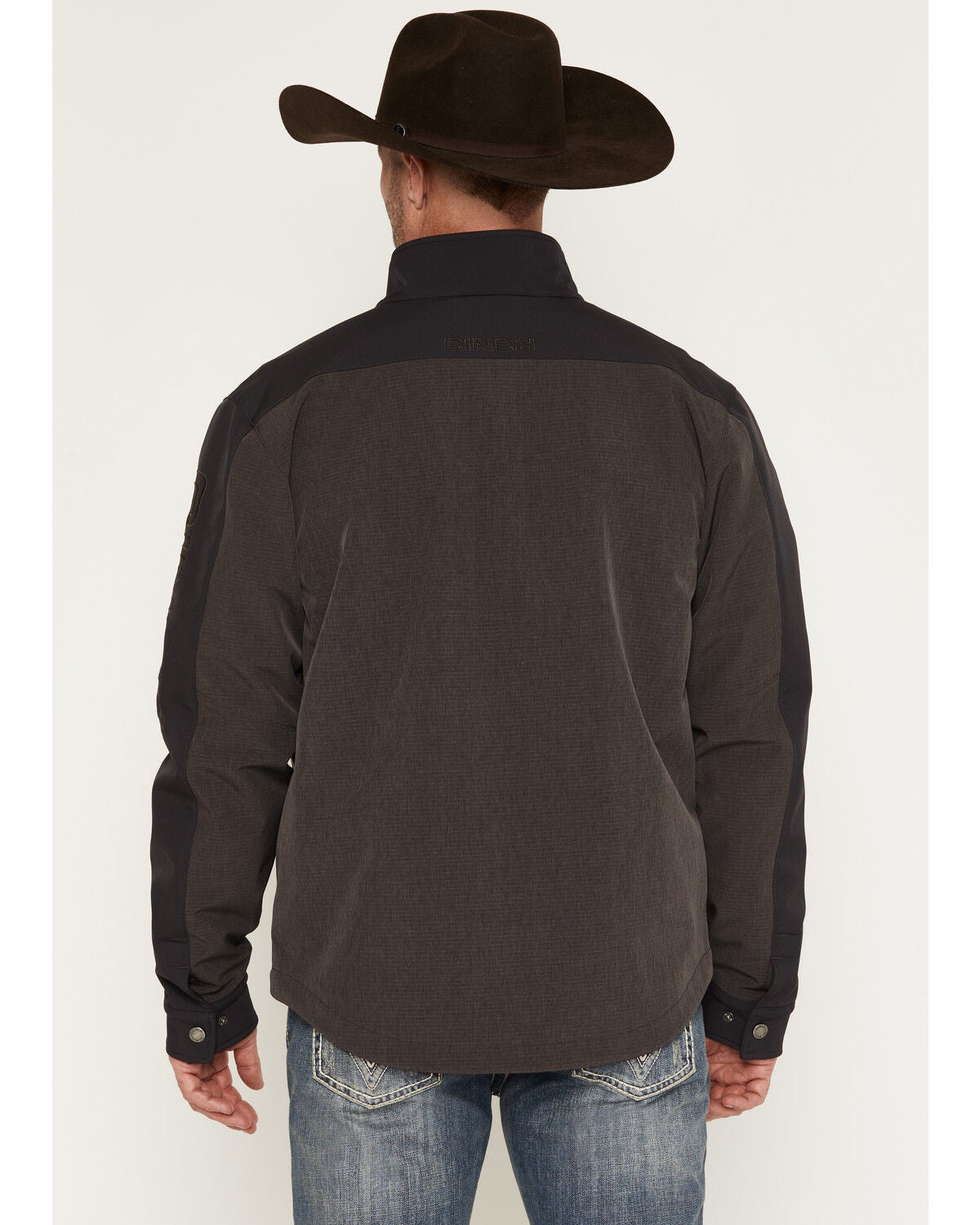Image #4 - Cinch Men's Bonded Textured Softshell Jacket, Charcoal, hi-res