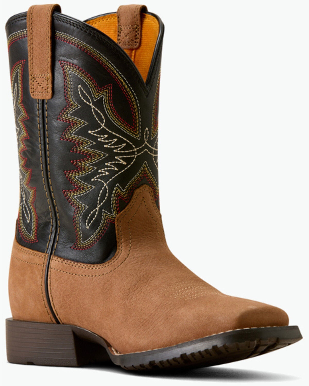 Image #1 - Ariat Boys' Hybrid Rancher Performance Western Boots - Broad Square Toe, Brown, hi-res