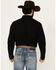 Image #4 - Wrangler Men's Solid Long Sleeve Snap Denim Western Shirt, Black, hi-res