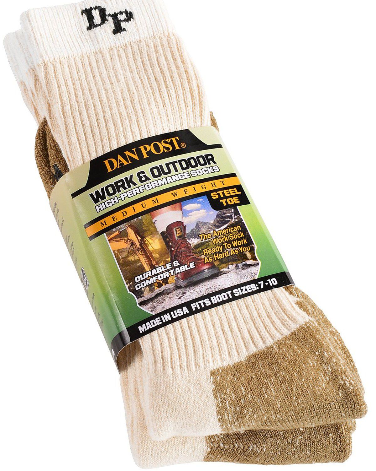 Image #2 - Dan Post Men's Medium Weight Work & Outdoor Steel Toe Performance Socks, , hi-res