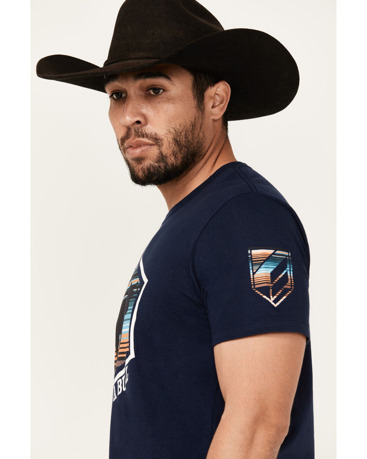 Image #2 - RANK 45® Men's Stubborn As A Bull Short Sleeve Graphic T-Shirt, Dark Blue, hi-res
