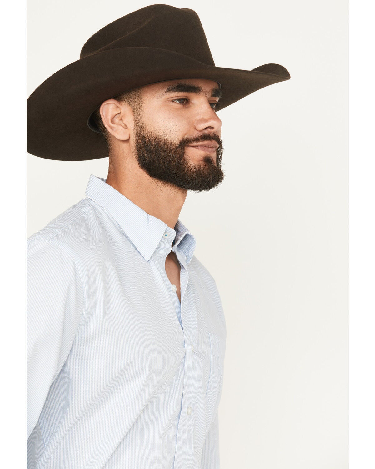 Image #2 - Wrangler X Cody Johnson Men's Non-Solid Solid Long Sleeve Button-Down Western Shirt, Blue, hi-res