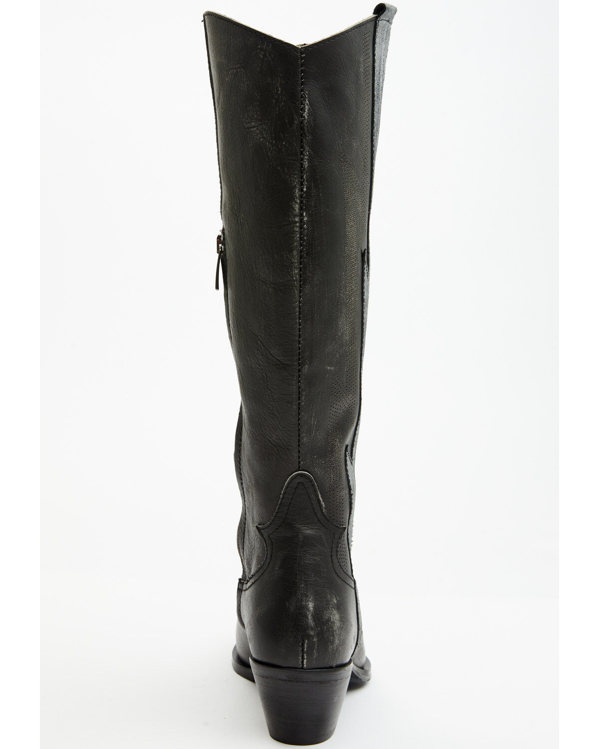 Image #5 - Italian Cowboy Women's Bolt Overlay Tall Western Boots - Snip Toe, Dark Grey, hi-res