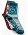 Shyanne Women's Multicolored Patchwork Paisley 3-Pack Crew Socks , Multi, hi-res