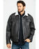 Image #1 - Cripple Creek Men's Concealed Carry Sherpa Lined Leather Jacket, Black, hi-res